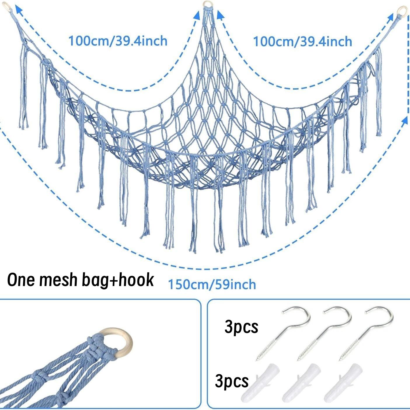 

1Pc Toy Hammocks Wall Corner Hanging Storage Net Bedroom Corner Storage Toy Doll Hammock Background Wall Room Decoration