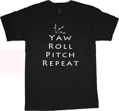 Yaw pitch roll quadcopter phantom drone aviation pilot heli t-shirt tee shirt XS