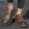 Fashion All-match Skate Shoes Men Genuine Leather Mens Sneakers Handmade Brand Men Casual Flats Lace-Up Classic Men Shoes for Wedding