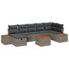 Garden Sofa Set with Cushions 8 Pcs Grey Poly Rattan