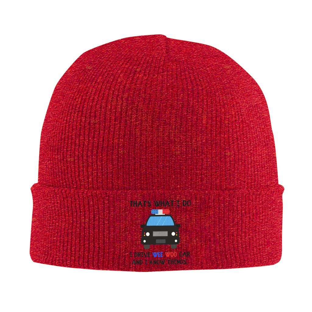 Thats what I do I drive wee woo car and i know things police Warm Knitted Cap Winter Knit Bonnet Hat Skullies Beanies Caps
