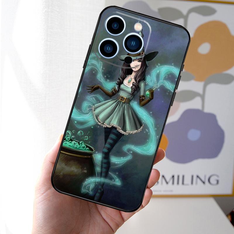 Halloween Moon Witch Horror Phone Case For iPhone 16 15 11 13 12 14 Pro Max Mini X XR XS 7 8 Plus Soft Cover