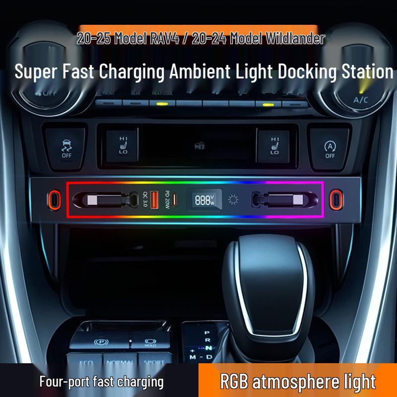 

Toyota RAV4 20-25 Wildlander Fast Charging Phone Adapter Dock. Dual Type-C