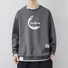 Spring New Men's Pullover Round Neck Printed Contrast Long-Sleeved Fake Two-Piece Sweaters
