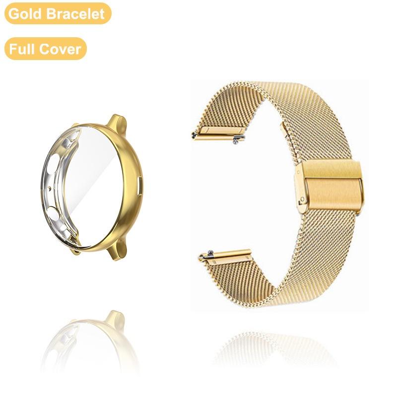 Armband für Samsung Galaxy Watch 4 5 6 Active 2 40 mm 44 mm Band mit Schutz-TPU-Hülle Bildschirm Uhr 3 41 mm Armband-Zubehör