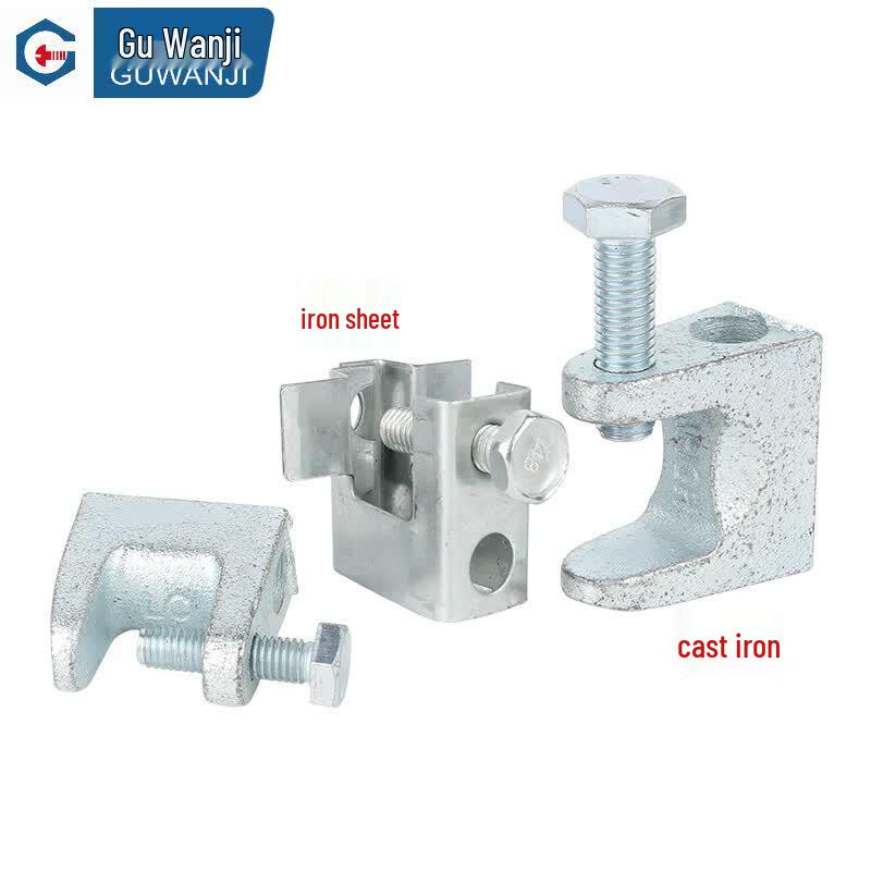 GUWANJI Galvanized Cast Iron C-Type Pipe Clamp 18mm Opening (Pack of 10)