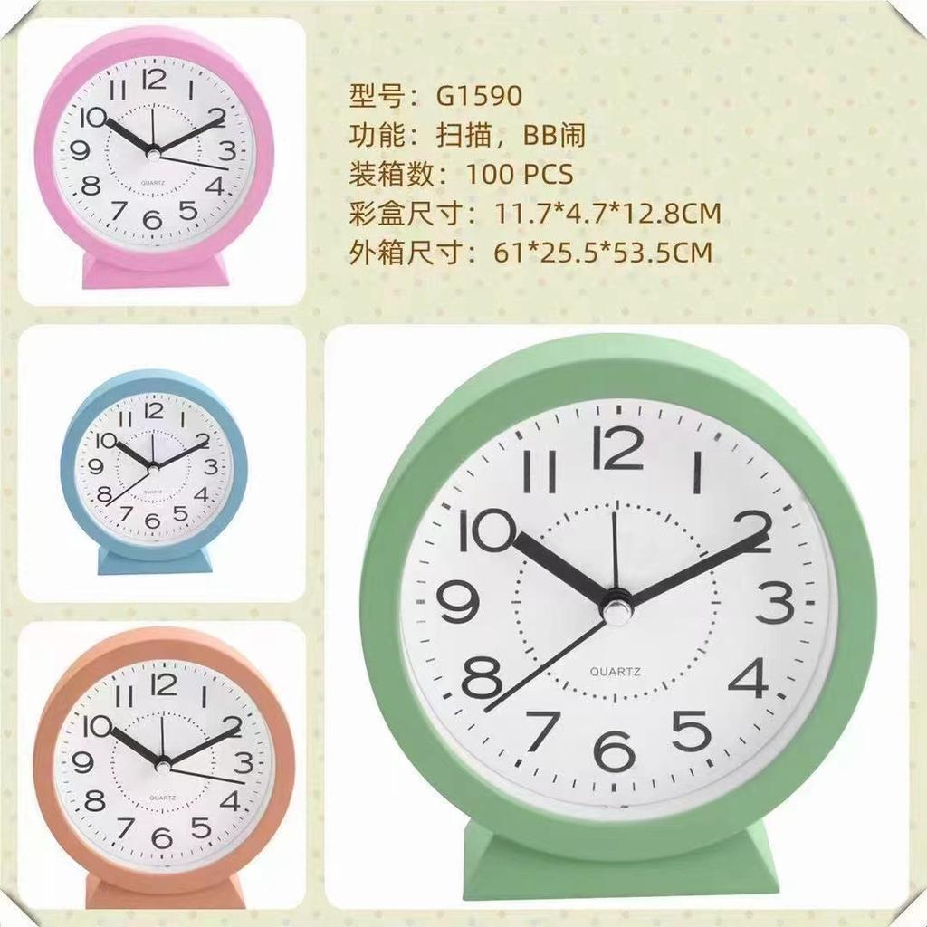 Nordic Simple Alarm Clock Student Bedside Silent Clock Multi-functional Desktop Ornament Small Desk Clock Desk Quartz Clock