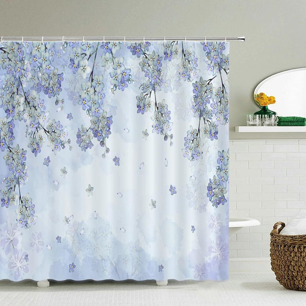 

Китайские птицы градиентные шторки для душа для ванной комнаты пейзаж растения зеленый водонепроницаемая ткань полиэстер декор для ванной 180 x 180 см W90xH180cm