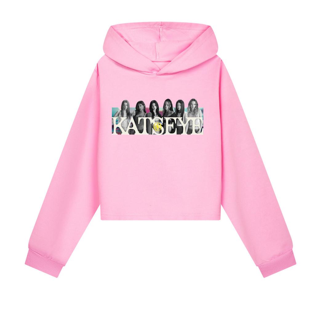 5350 Barn Flickor KATSEYE Tryckta Mode Vardagslångärmade Huvtröjor