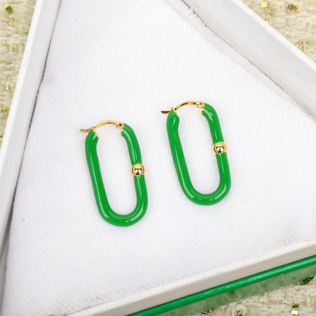 Hot Brand Vintage Green Earrings Luxury Jewelry for Women Fashion Designer Eardrop Lady Party Fine Quality Big Long Ear Stud