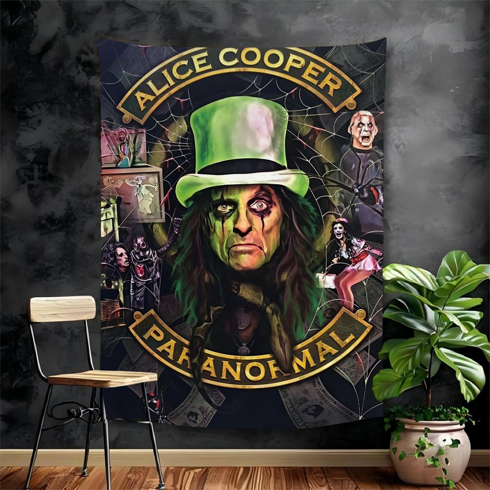 

AAlice CCooper Classic Rock Star Printed Large Wall Tapestry Art Science Fiction Room Home Decor Decor Blanket 74x94cm(29x37in)