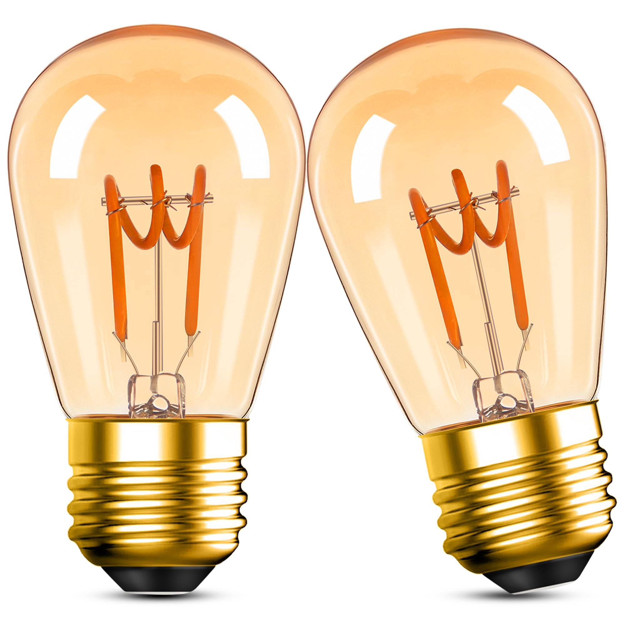 

E26 Base LED Bulb, 25W Equivalent, ST45 Edison Bulb, 3W, 150lm, 2200K Warm White, Energy-Saving Filament Bulb, BrownAmber, Retro Style, for Pendant,