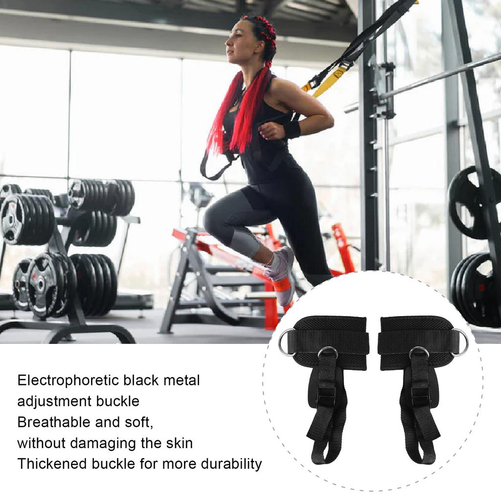 Ankle Straps for Cable Machines Fitness Adjustable D Ring Ankle Straps Foot Support Ankle Protector with Buckle