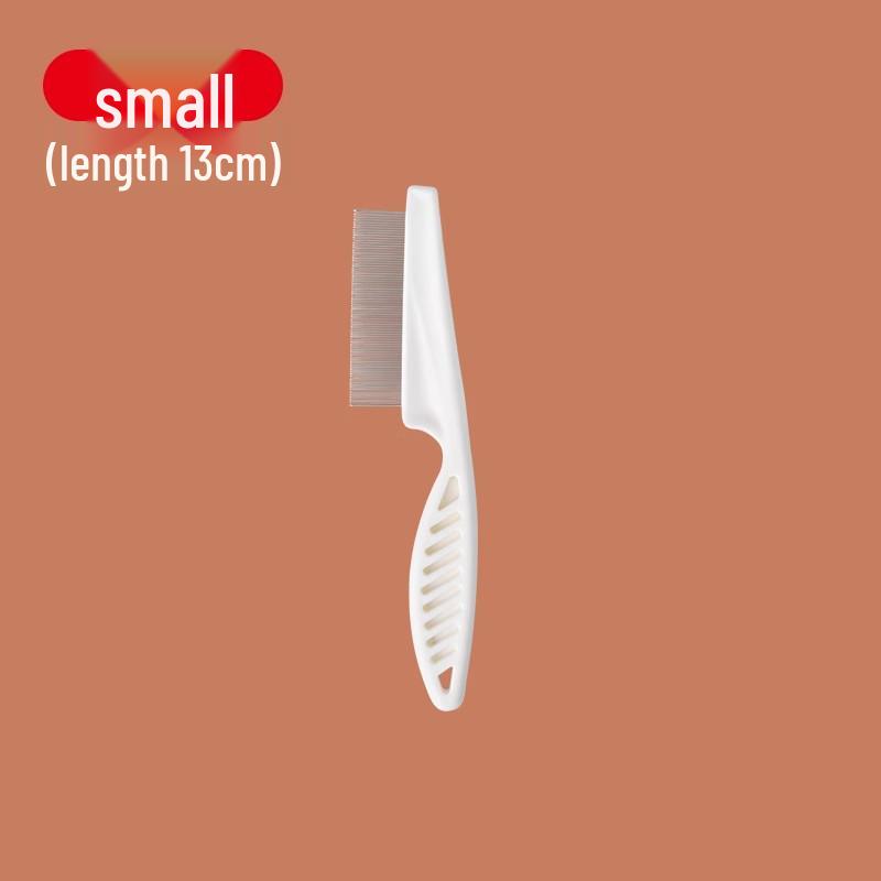 Pet Comb for Cats & Dogs - Fine Tooth Steel Grooming Comb for Knots and Straight Hair
