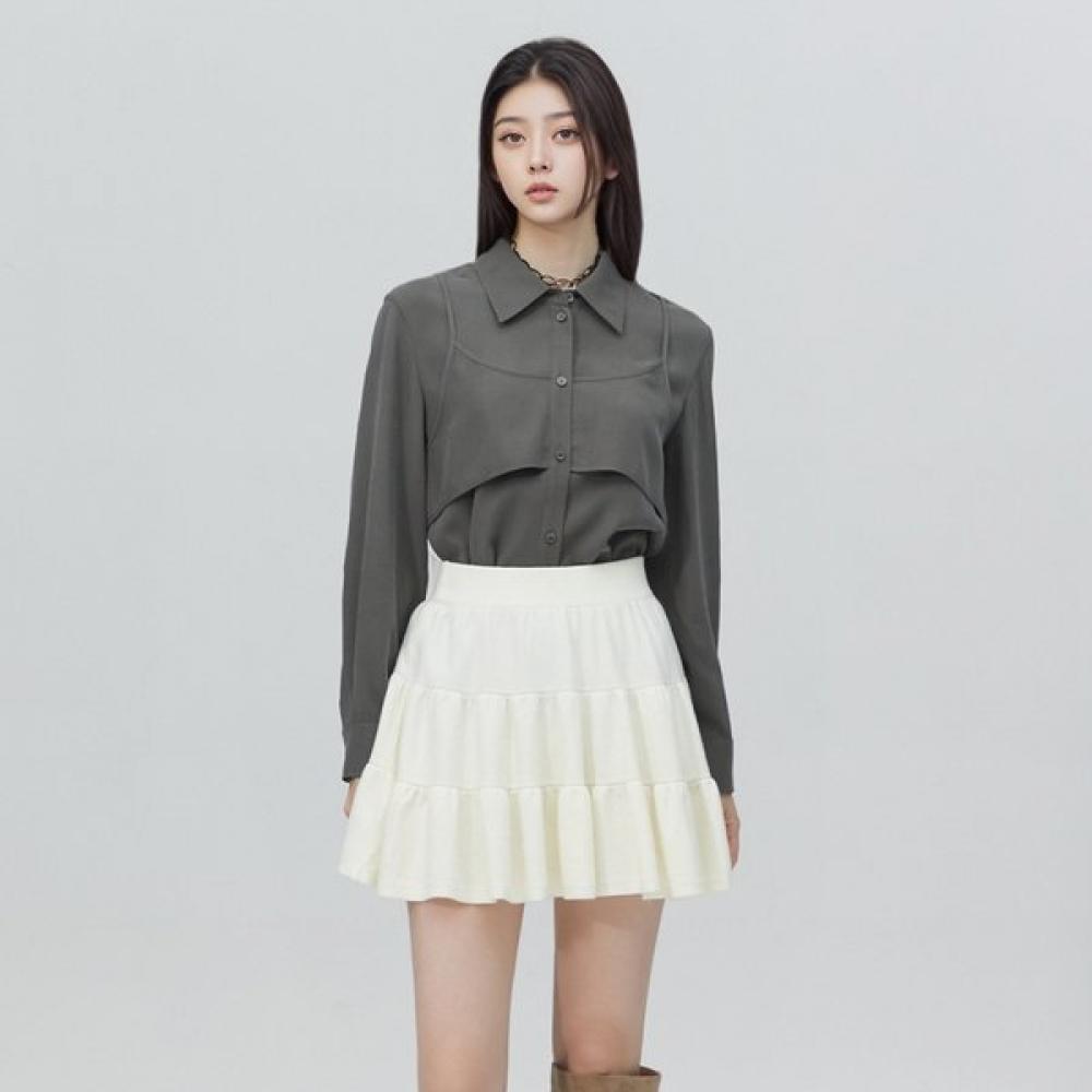 Lap Bustier Layered Blouse Ar4wba63 CH (charcoal)/FF