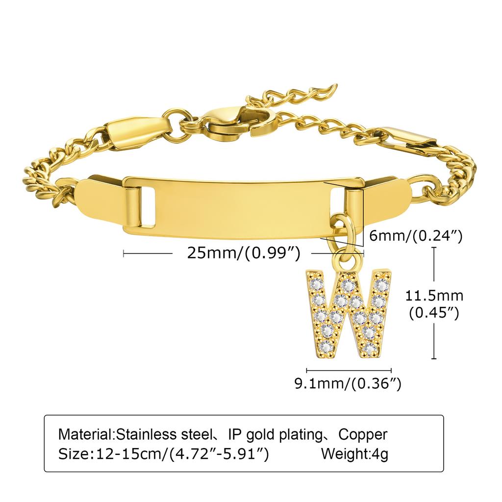 26 Initial A-Z Free Custom Name Date Bracelets Amulet Gift Jewelry, Anti Allergy Stainless Steel Chains Bracelet