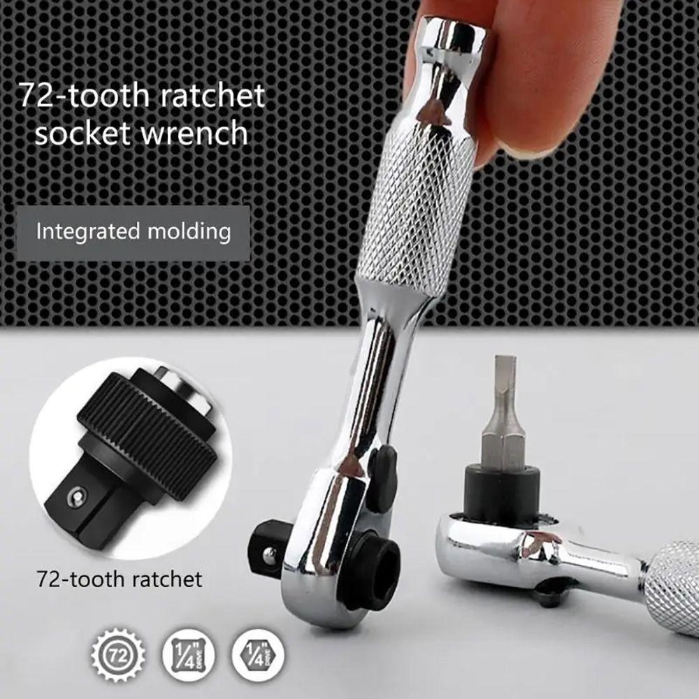 1Pcs with Anti-slip Ergonomic Handle Ratchet Wrench 14 Drive Hand Tool  For Tightening Tasks