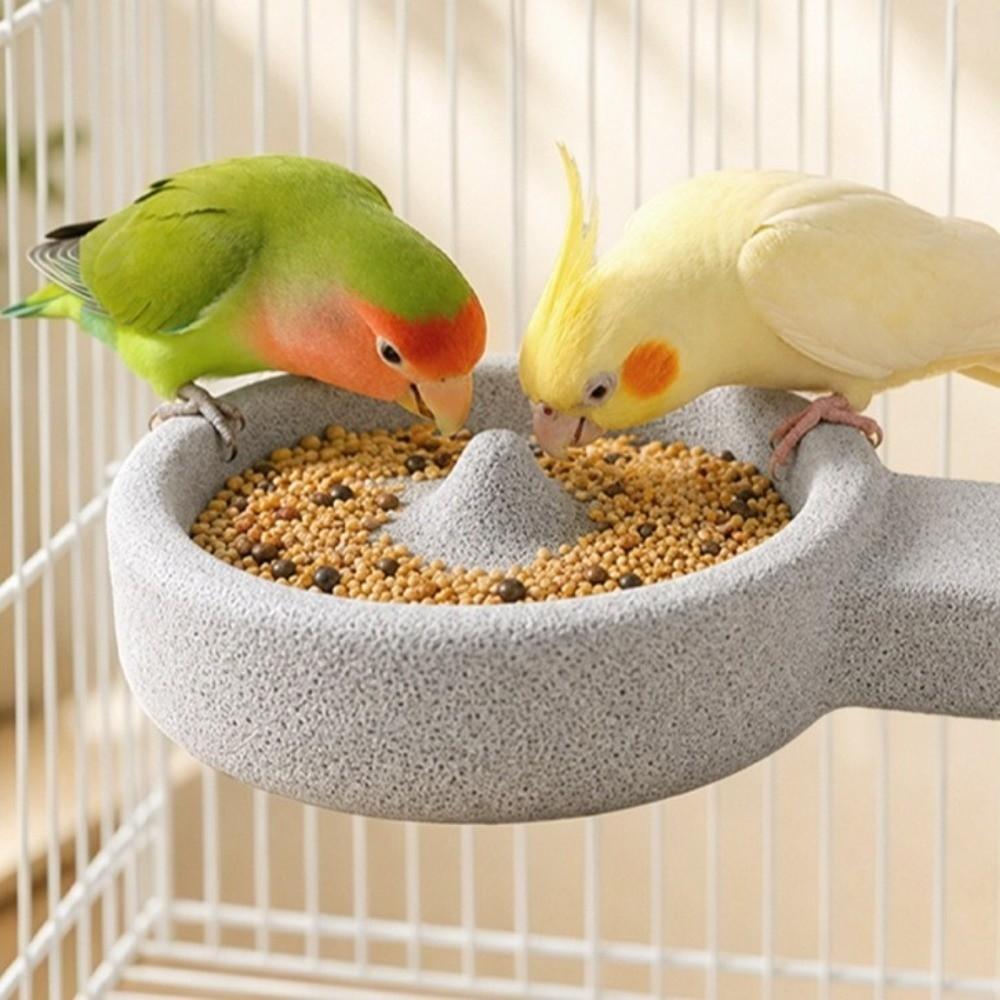 Wear-Resistant Parrot Paw Grinding Bowl Round Parrot Stone Bowl Bird Water Bowl Cage Accessories