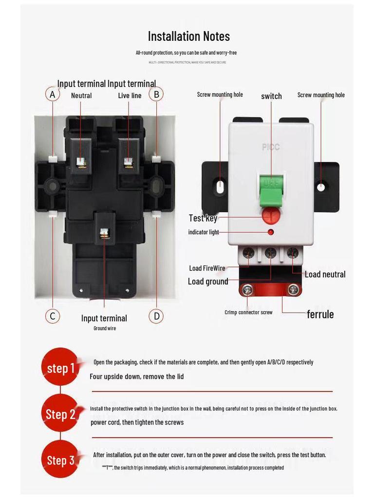 2P/3P 32A/40A Home Leakage Protection Switch for Cabinet AC & Water Heater