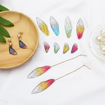 2 adet/takım (1büyük+1küçük) El yapımı Peri Taklit Yusufçuk Kanatları Kolye DIY Küpe Takı Yapımı için