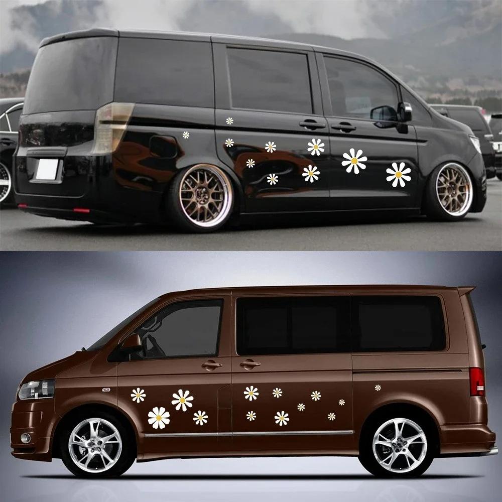30 Pieces Daisy Flower Vinyl Decals Self-Adhesive Stickers For Car Mirror Window Clings Laptop Auto Tuning Decoration Stickers