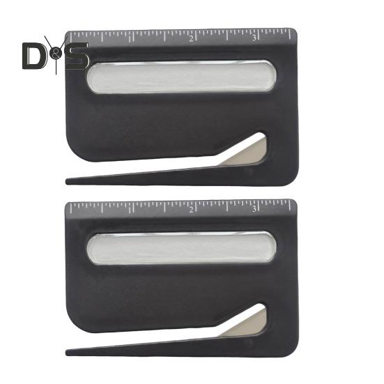 

2 шт. Конвертовскрыватель с увеличительным стеклом и линейкой Инструмент для вскрытия писем Эргономичный дизайн Нож для резки бумаги чёрный