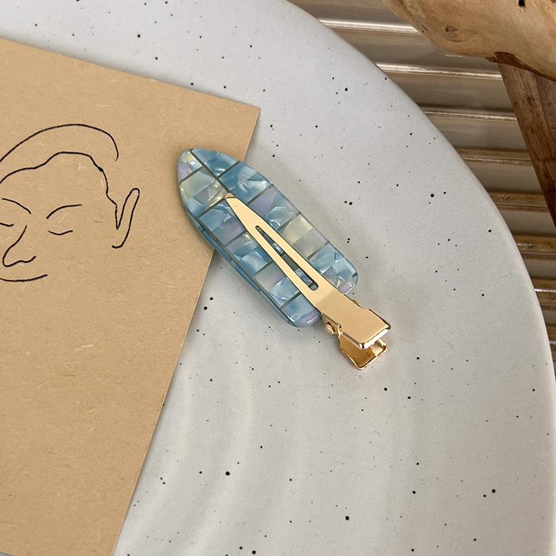 

UXSL Retro Simple Color Lattice Seamless Hair Clips Womens Acetate Sheet No Bend Bangs Clip Hairpins Barrettes Hair Styling Tool