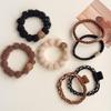 A Small Gift for Delivery, Coffee-colored Hair Rope, Milk Tea-colored Hairball Headrope, Rhinestone, High-elastic Large Intestine Hair Band.