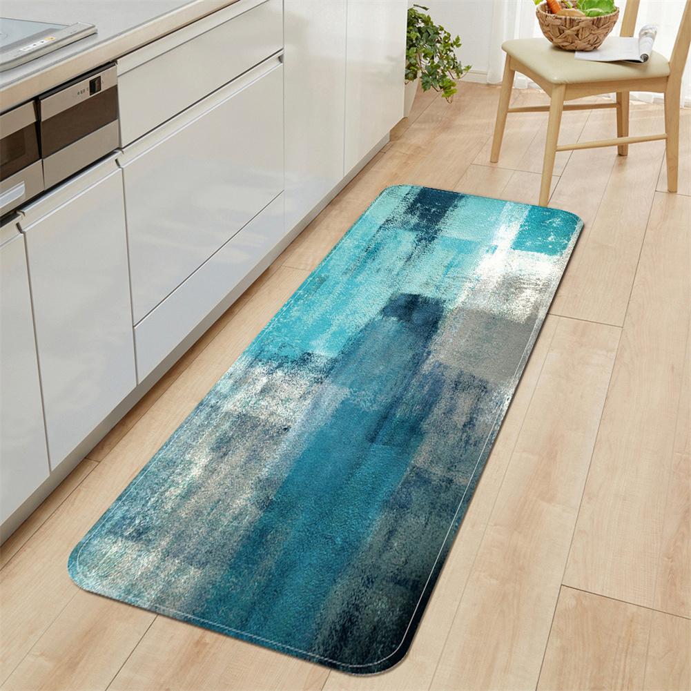 

Абстрактный синий кухонный коврик для пола, коврик для двери в гостиную, длинный ковер для входной двери, коврик для ног для спальни с водопоглощением и маслостойкостью 60*180cm