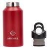 RevoMax V3 Vacuum Insulated Flask DWF-12427B, Fire Red, 355mL Slim, One-Touch Operation, Keeps Drinks Hot or Cold, Suitable for Carbonating.