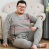 Dikke Mannen Pyjama Sets Lange Mouw T-shirt+Broek 2-Delig Pak Strepen Nachtkleding Lente Herfst Comfort Nachtkleding Casual Huiskleding