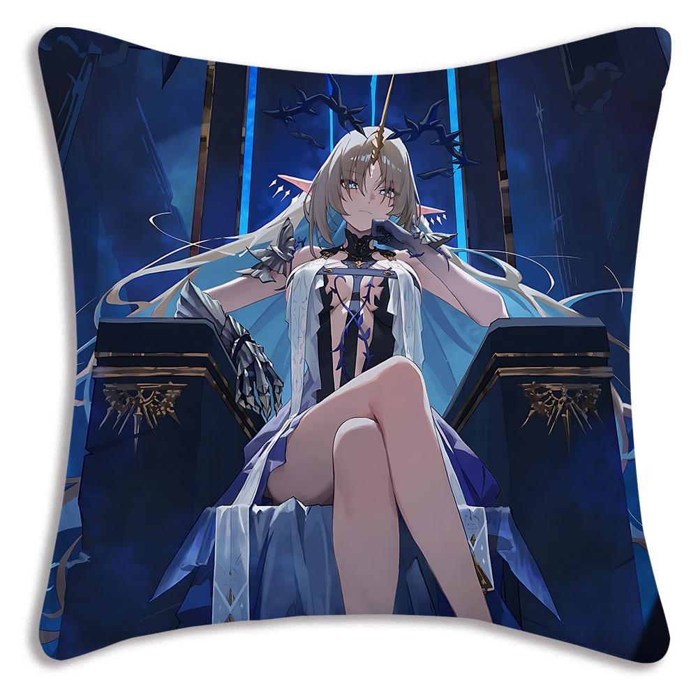 Game Wutherings W-Waves Pillow Covers Cartoon Sofa Decorative Home Double-sided Printing Short Plush Cute Cushion Cover