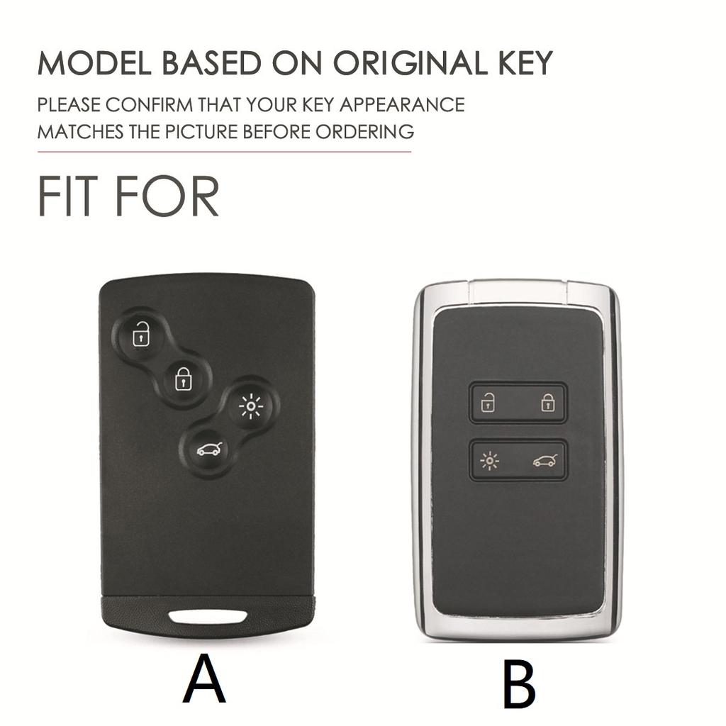 Leather Car Remote Key Fob Case Cover For Renault Captur Espace Clio Megane Koleos Kadjar Scenic 4