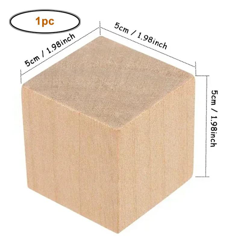 1-5cm Natural Blank Wooden Blocks, Unfinished Pine Wood Cube for DIY Craft Art, Painting, Home Decor, Puzzle Making, Baby Shower