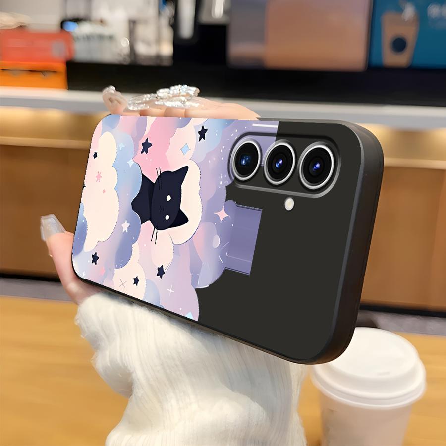 Black Cat Starry Night Case for Samsung Galaxy A52 A06 A23 A25 A53 A57 A55 A05 A73 A37 A12 Phone Cover A13 A70 A51 A50 A36 A16
