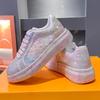 Fashion 4.5cm Micrifiber Synthetic Leather Autumn Chunky Sneakers Crystal Breathable Platform Wedge Women Vulcanize Bling Shoes