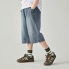 Boys' Loose Fit Washed Denim Bermuda Shorts