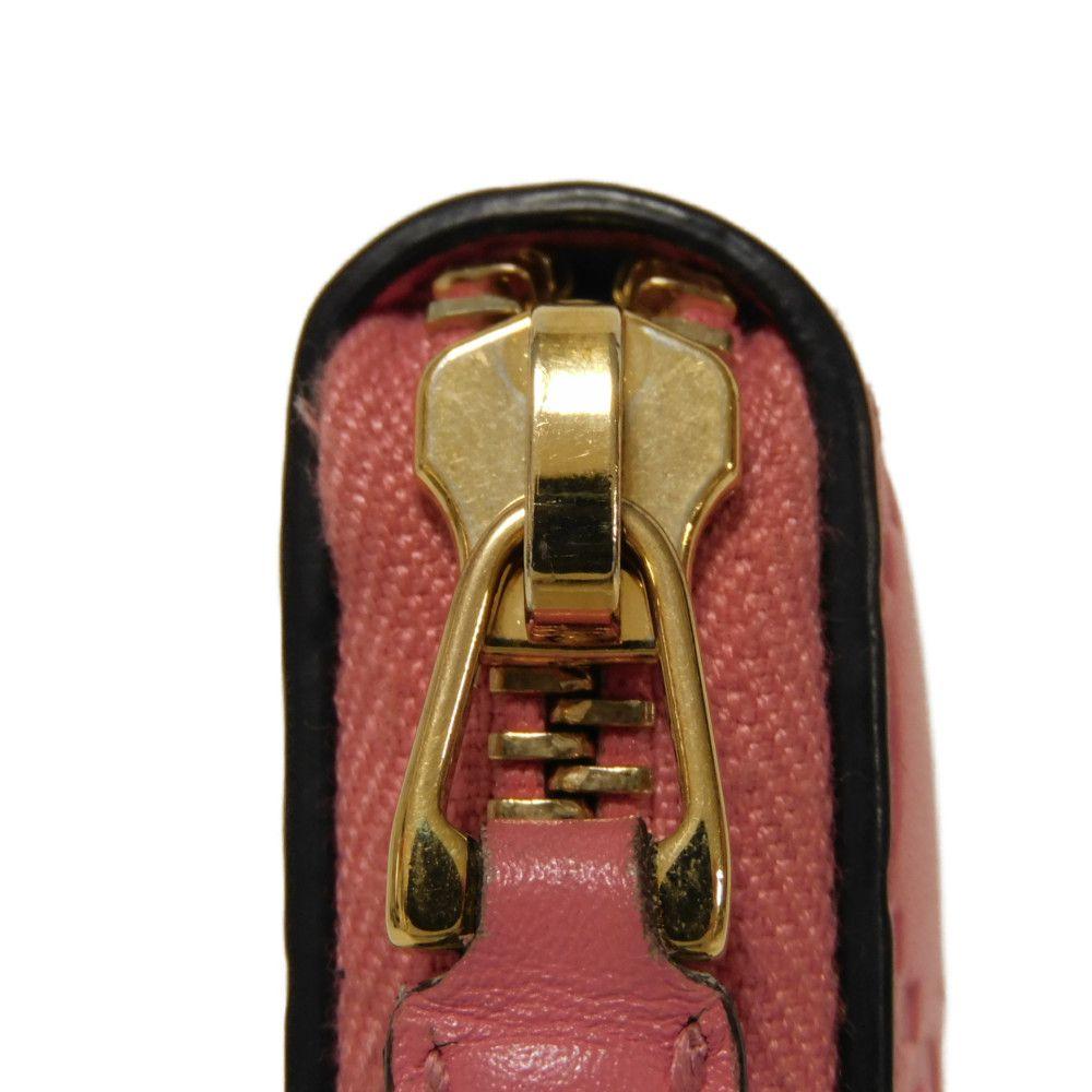 Used Guccissima Coin Purse 9539 255452 7943 Double G Embossed Card Case Zip Around GG Shima Pink Unisex from Japan