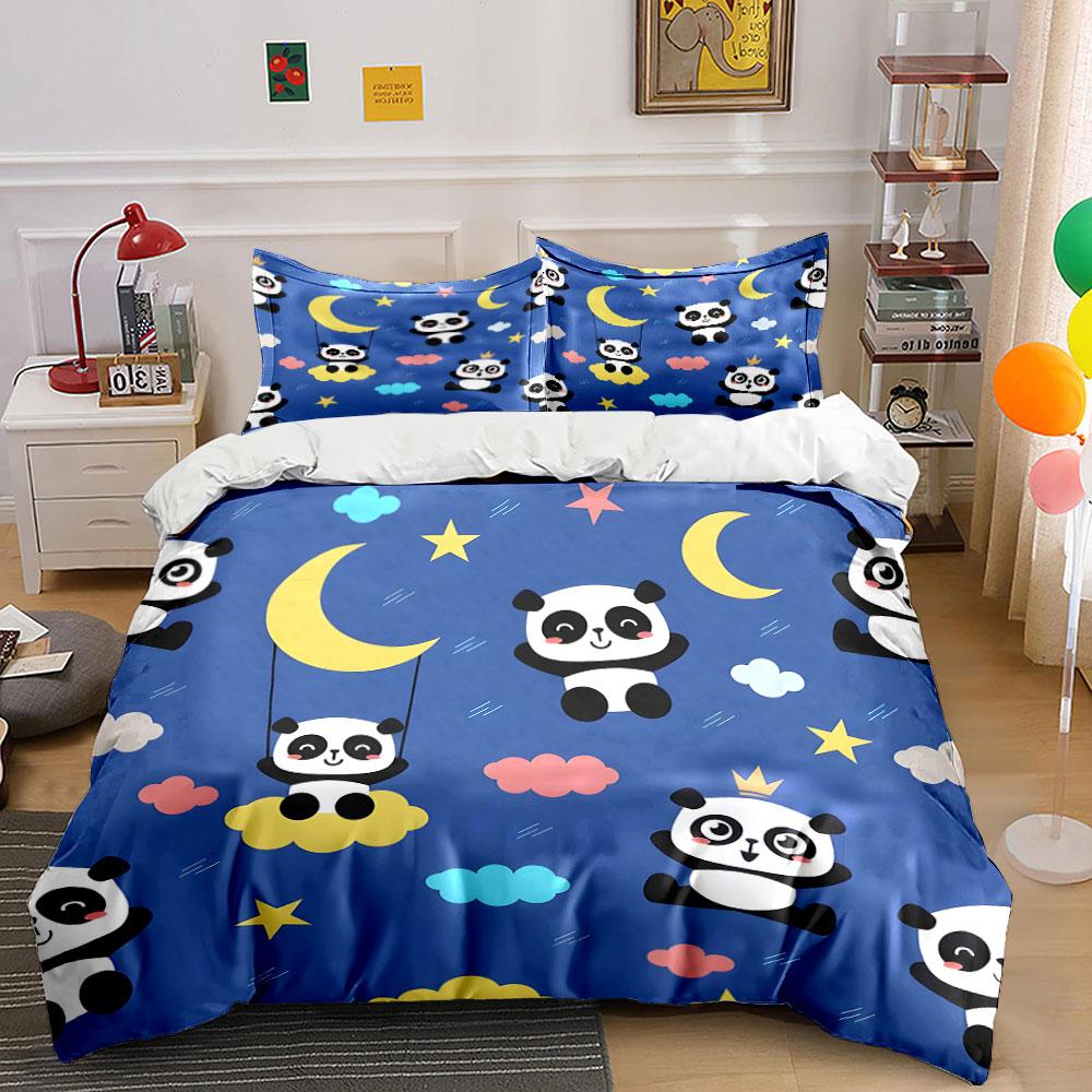 Playful pandas in dreams. Bedding sets Duvet covers Pillowcases(1* Duvet Cover 2* Pillowcases without duvet insert)
