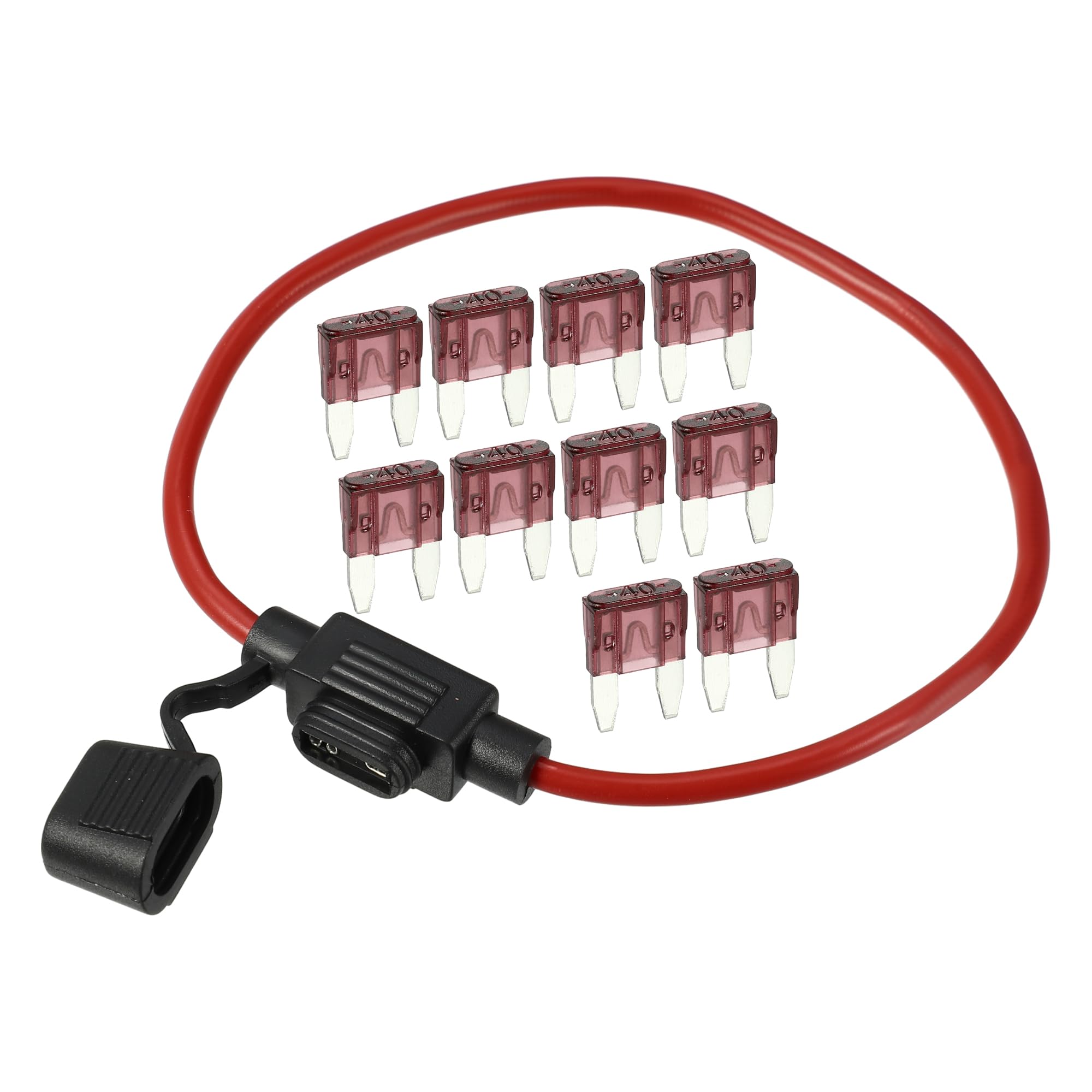 

A ABSOPRO Fuse Holder 40A Mini Style Fuse 12 AWG Fuse Holder Waterproof красный