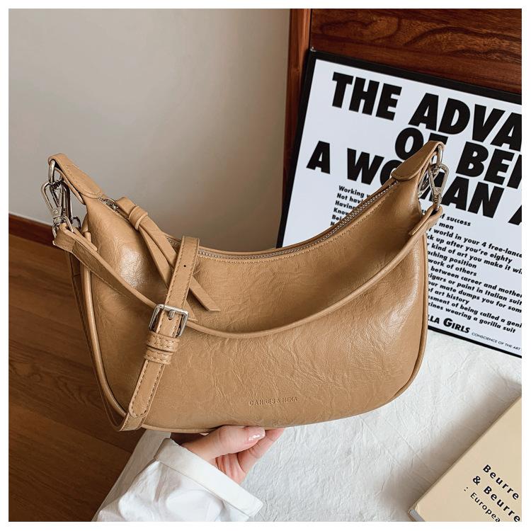 2025 New Small Bag Women's Sen Meng Feeling Crossbody Dumpling Bag Niche Design Fashionable Shoulder Bag