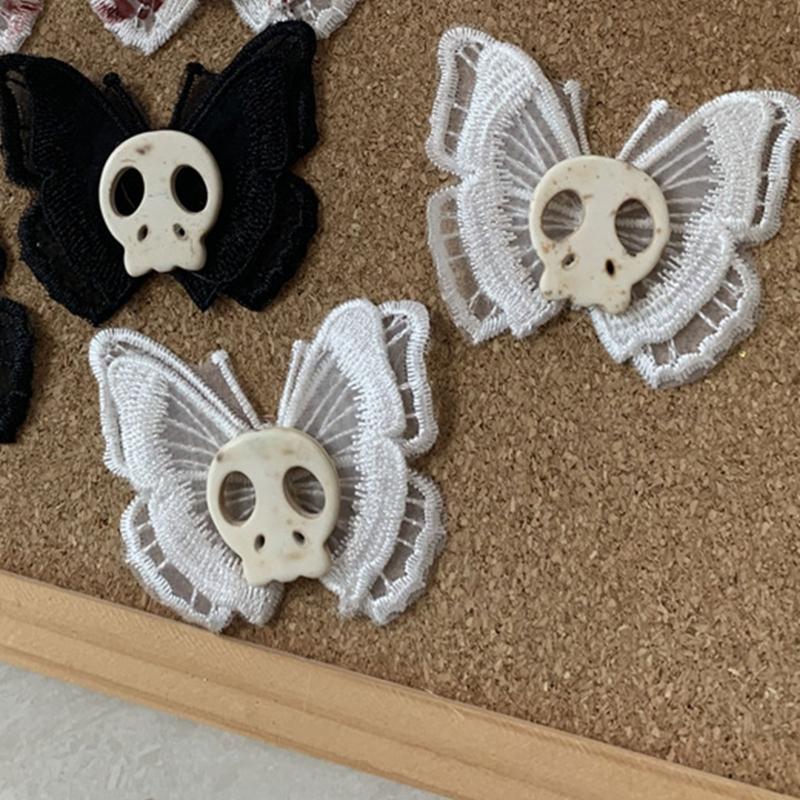 Punk Skeleton for Butterfly Decor Hair Scrunchies Elastic Hair Clips Lolita Ponytail Holder Festival Women Hair Supplies