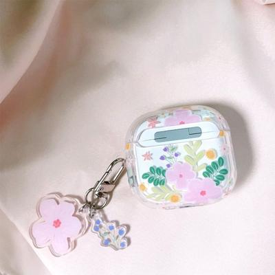 Soft Material Wireless Bluetooth Case Clear Green Knot Heart Design AirPods Case Cover Flower Pattern for AirPods 1/2/3/4/Pro 2