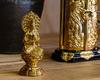Klein 6,8cm (vergoldet/24 Karat Gold) Buddhistische Statue von Keishu Watanabe. Originalmodell (im Jahr des Pferdes geboren). Schutzgottheit des Tierkreises. Takaoka