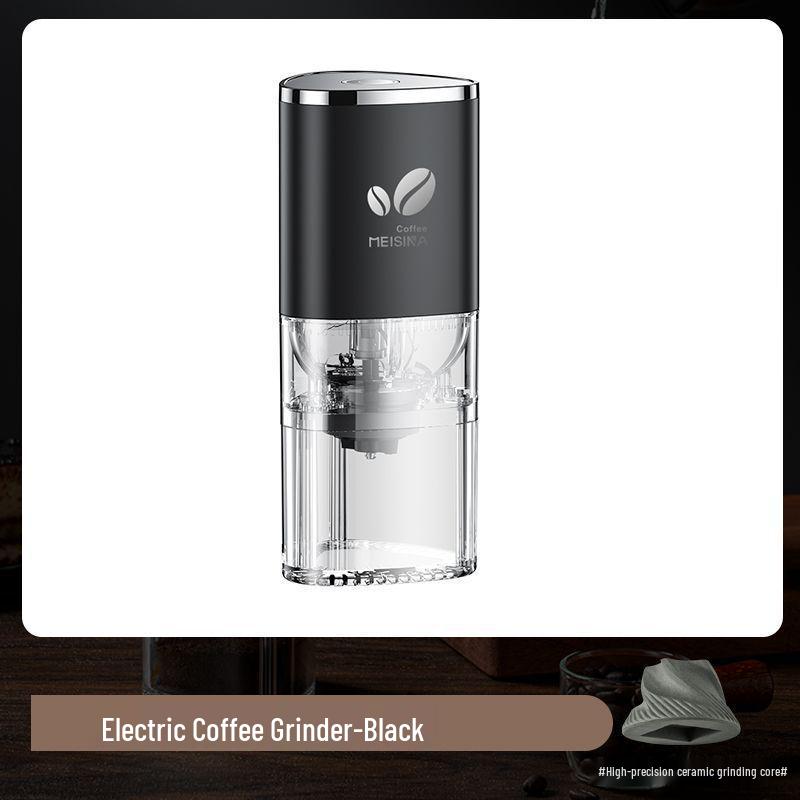 Electric Coffee Bean Grinder - Portable Hand-Crank Coffee Maker, Small Automatic & Household Use