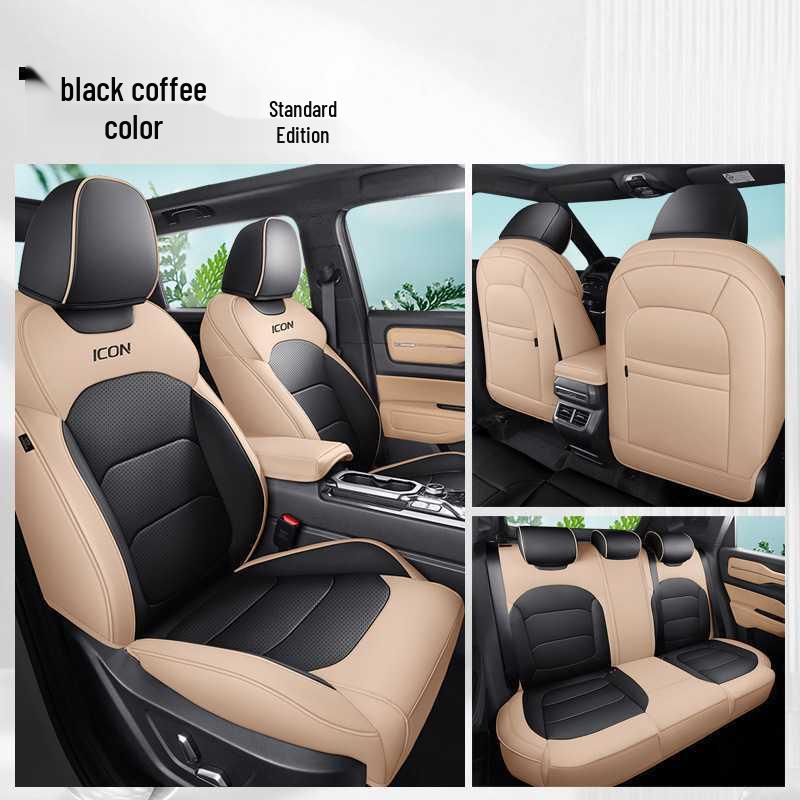 Car Seat Cushion for Five-Seater: Universal, All-Season Leather Cover Specify Model Year (Full Back Coverage)