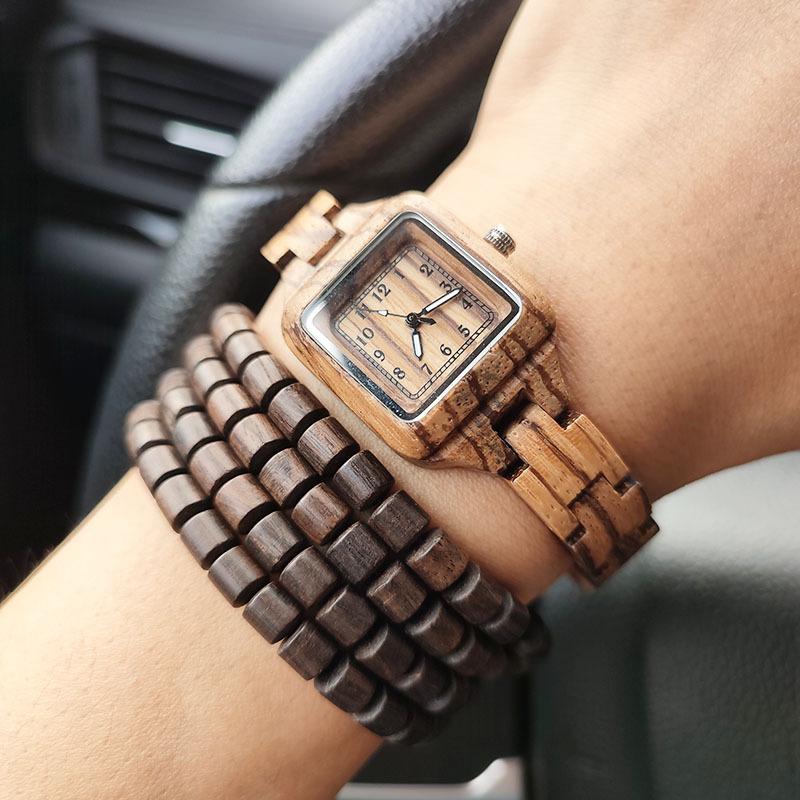 

Ниша светлая роскошная бревенчатая квадратная женская кварцевая наручная работа модные повседневные сандаловые литературные часы подарок на день рождения