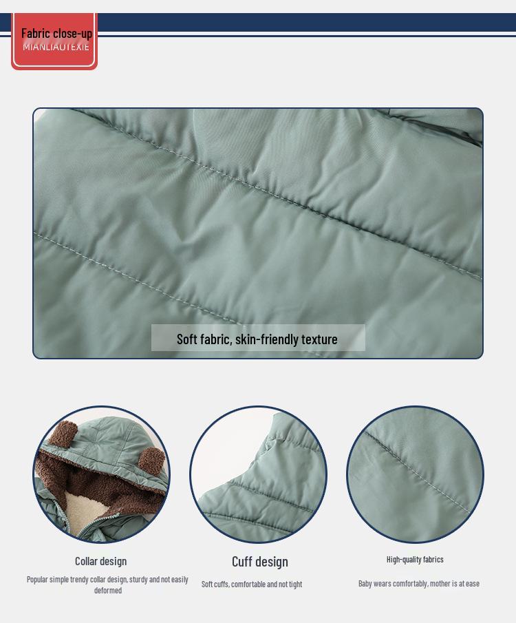 Boys' Cotton-Padded Jacket: Warm Korean-Style Kids' Autumn/Winter Zip-Up Top