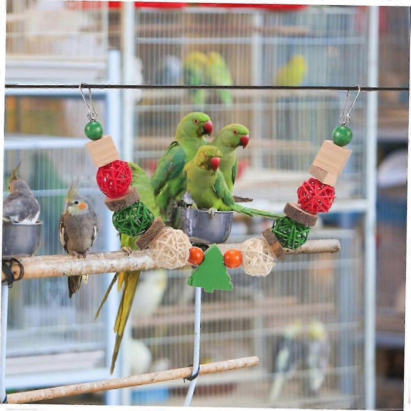 2025 Parrot Christmas Toy Budgie Chew Toy Christmas Decoration Hanging Bird Toy for Parrots