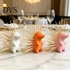 Unique Desk Organizer Hedgehog Toothpick Holder, 3D Printed Animal Stand, Cute Refillable Small Desktop Storage Box Dispenser for Home Office